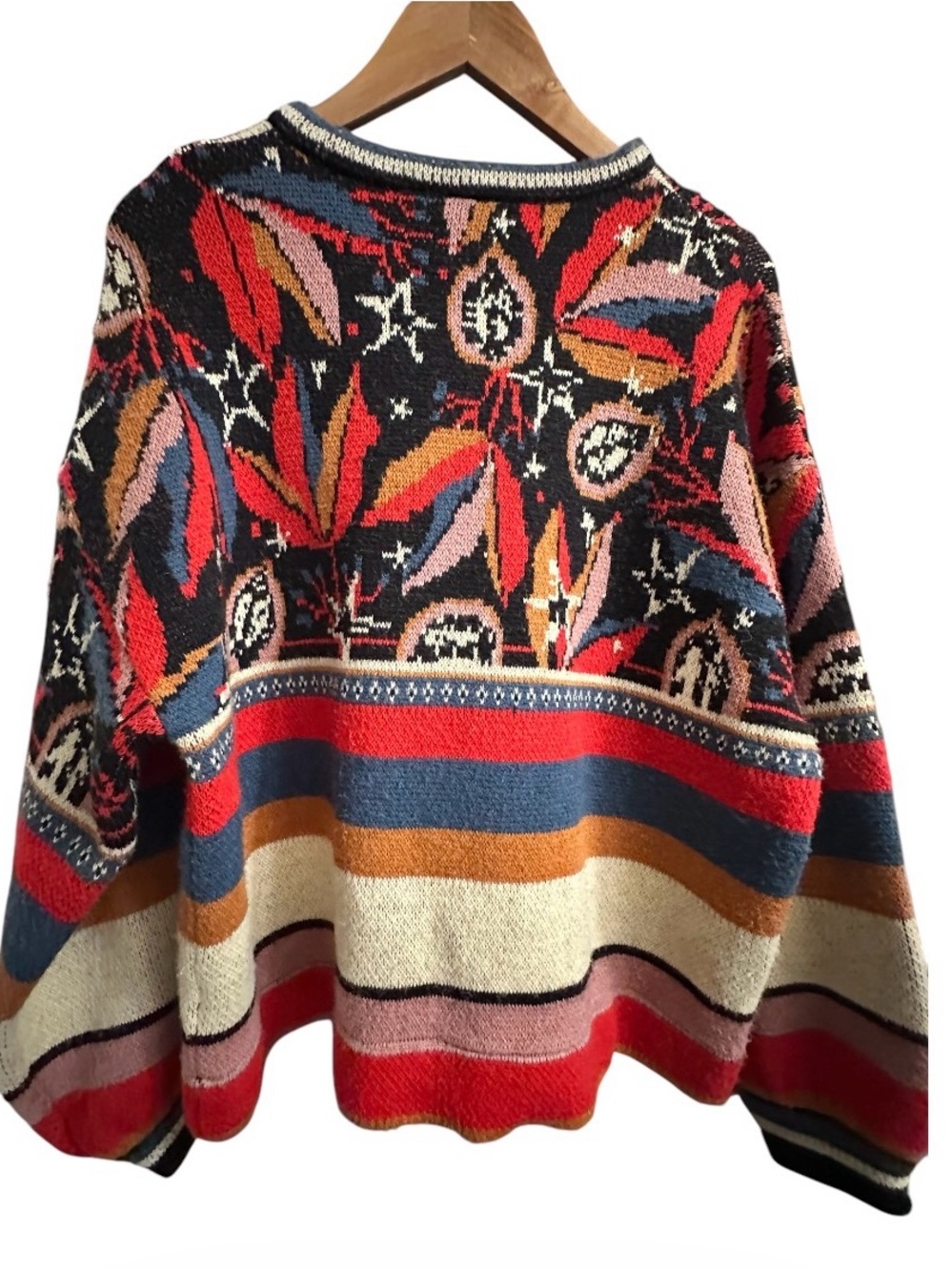 FARM RIO MIXED PRINT WOOL BLEND SWEATER Size L - Picture 4 of 7